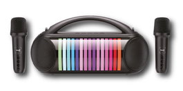 SAMI Altavoz Karaoke Multimedia Viva - Con 2 Micrófonos, 20W de Potencia, 24 cm de Largo, Ideal para Fiestas y Entretenimiento en Casa