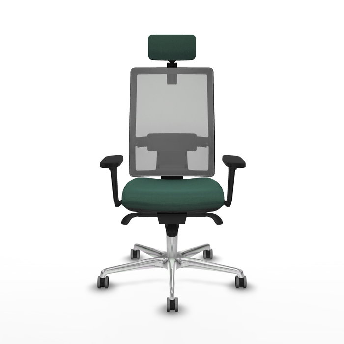 PIQUERAS Y CRESPO Silla de oficina Horna con mecanismo Sincro, Verde botella y Gris PIQUERAS Y CRESPO Silla de oficina Horna con mecanismo Sincro, Verde botella y Gris