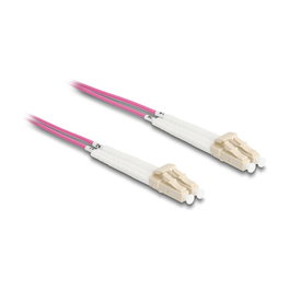 DeLOCK Cable de fibra óptica LC Duplex a LC Duplex multimodo OM4 angulado 2 m