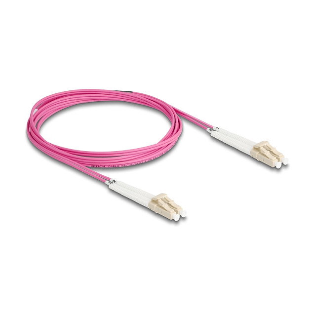 DeLOCK Cable de fibra óptica LC Duplex a LC Duplex multimodo OM4 angulado 2 m