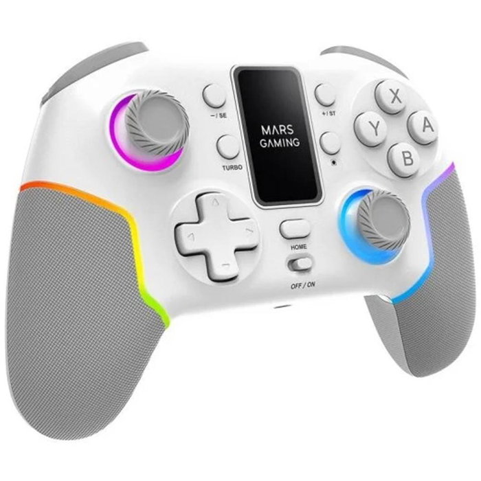 Mars Gaming MGP-V3 Gamepad Inalámbrico Blanco, Pantalla LCD, Joysticks Hall Effect, Triple Conexión Bluetooth/2.4G/Cable, Compatible con Switch, Switch 2, PC, Android, iOS Mars Gaming MGP-V3 Gamepad Inalámbrico Blanco, Pantalla LCD, Joysticks Hall Effect, Triple Conexión Bluetooth/2.4G/Cable, Compatible con Switch, Switch 2, PC, Android, iOS