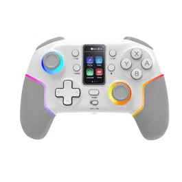 Mars Gaming MGP-V3 Mando Inalámbrico Gamepad para Switch/Switch 2/PC/Android/iOS, Pantalla LCD a Color, Iluminación RGB, Blanco, Bluetooth 5.0, 2.4 GHz