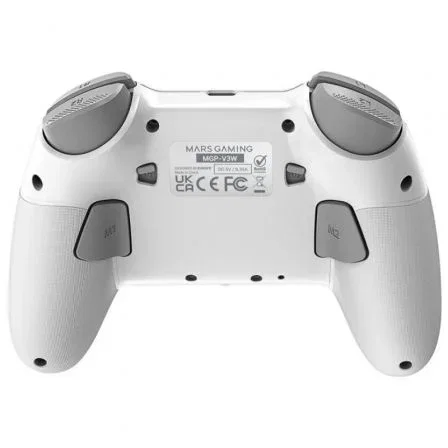 Mars Gaming MGP-V3 Gamepad Inalámbrico Blanco, Pantalla LCD, Joysticks Hall Effect, Triple Conexión Bluetooth/2.4G/Cable, Compatible con Switch, Switch 2, PC, Android, iOS