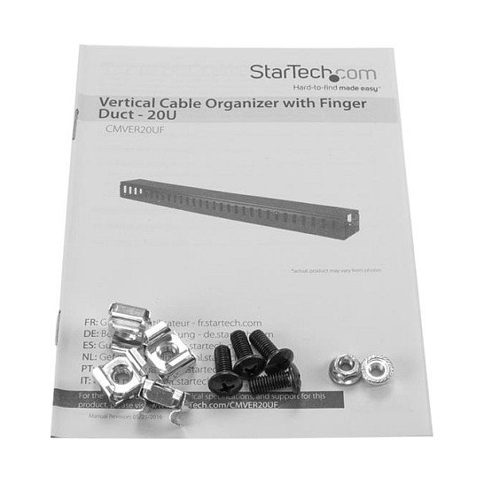 StarTech.com Organizador de cables vertical con Finger Duct 0U - 91cm