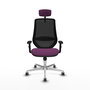 PIQUERAS Y CRESPO Silla de oficina Mardos con Mecanismo Sincro, Morado y Negro