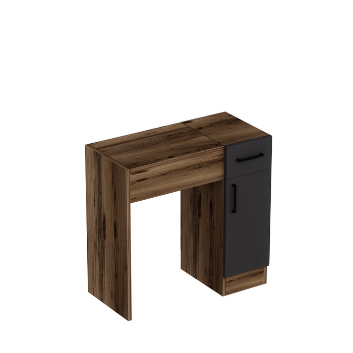 Hanah Home Mesa de Maquillaje Light Walnut y Anthracite, 77x108.8x37.3 cm, Tablero Partículas Recubierto Melamina