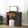 Hanah Home Mesa de Maquillaje Light Walnut y Anthracite, 77x108.8x37.3 cm, Tablero Partículas Recubierto Melamina