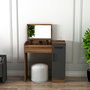 Hanah Home Mesa de Maquillaje Light Walnut y Anthracite, 77x108.8x37.3 cm, Tablero Partículas Recubierto Melamina