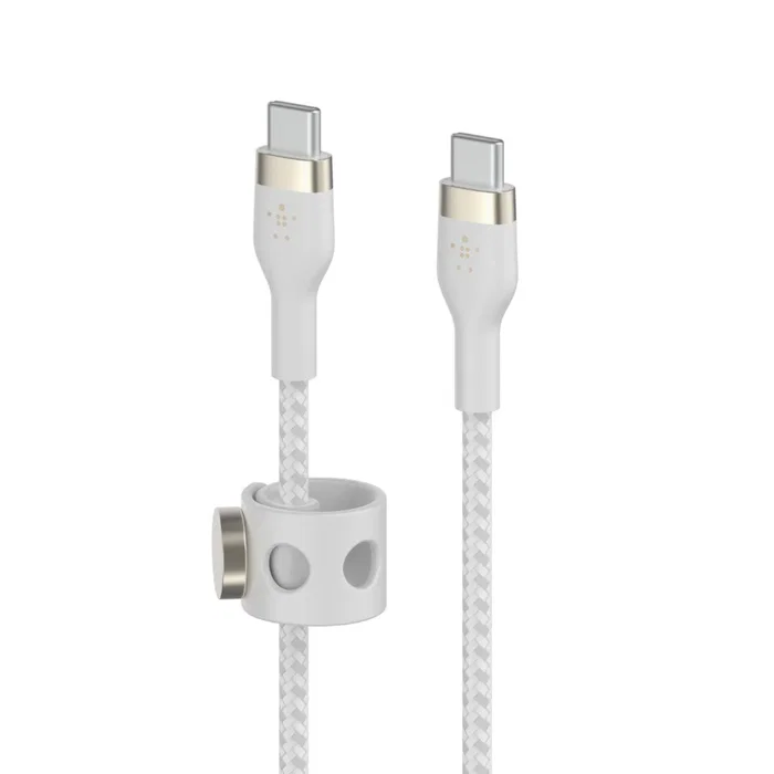 Belkin BOOST↑CHARGE PRO Flex Cable USB-C a USB-C USB 2.0 1m Cable de Silicona Blanco para carga y datos