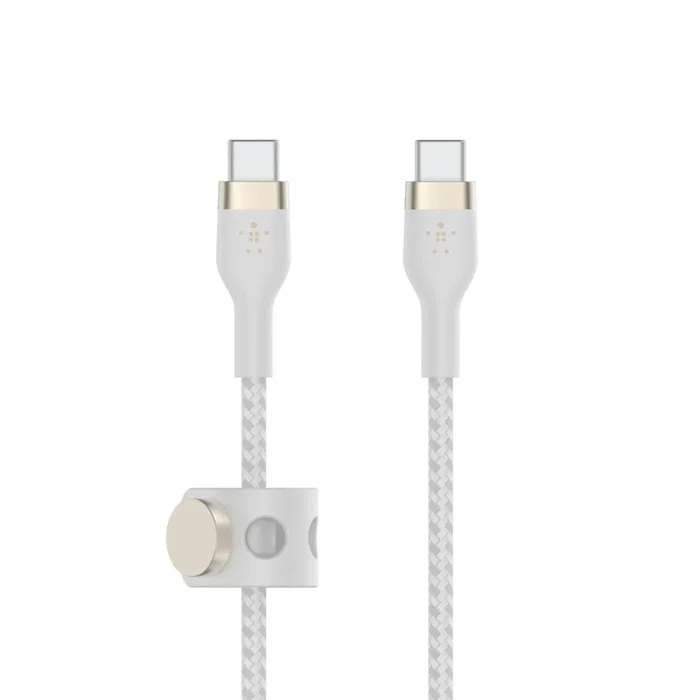 Belkin BOOST↑CHARGE PRO Flex Cable USB-C a USB-C USB 2.0 1m Cable de Silicona Blanco para carga y datos