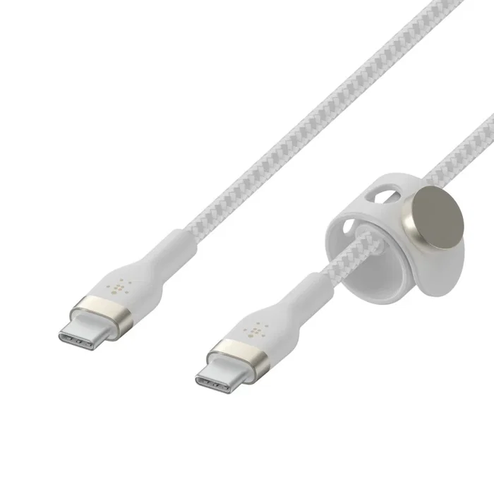 Belkin BOOST↑CHARGE PRO Flex Cable USB-C a USB-C USB 2.0 1m Cable de Silicona Blanco para carga y datos