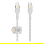 Belkin BOOST↑CHARGE PRO Flex Cable USB-C a USB-C Tejido 1m Blanco 60W para Carga y Datos USB 2.0