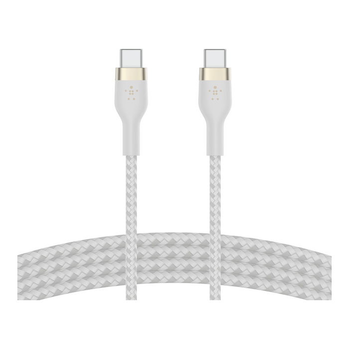 Belkin BOOST↑CHARGE PRO Flex Cable USB-C a USB-C Tejido 1m Blanco 60W para Carga y Datos USB 2.0 Belkin BOOST↑CHARGE PRO Flex Cable USB-C a USB-C Tejido 1m Blanco 60W para Carga y Datos USB 2.0