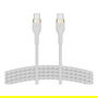 Belkin BOOST↑CHARGE PRO Flex Cable USB-C a USB-C Tejido 1m Blanco 60W para Carga y Datos USB 2.0