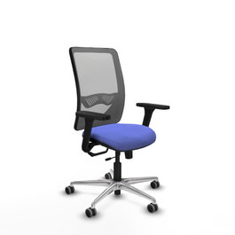 PIQUERAS Y CRESPO Silla de oficina Zulema con mecanismo Sincro/Traslack Azul claro y Gris