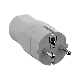 Bachmann 960.301 Adaptador de enchufe de protección CEE 7/7 16A/250VAC gris