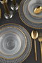 Hermia 12YTAY Juego de Cena de Vidrio Transparente 12 Piezas: 4 Cuencos 15 cm, 4 Platos 21 cm, 4 Platos 28 cm
