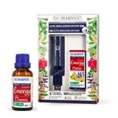 MARNYS Pack Difusor USB Ultra Nebulizador con Sinergia Energy 30ml para Aromaterapia y Aceites Esenciales MARNYS Pack Difusor USB Ultra Nebulizador con Sinergia Energy 30ml para Aromaterapia y Aceites Esenciales