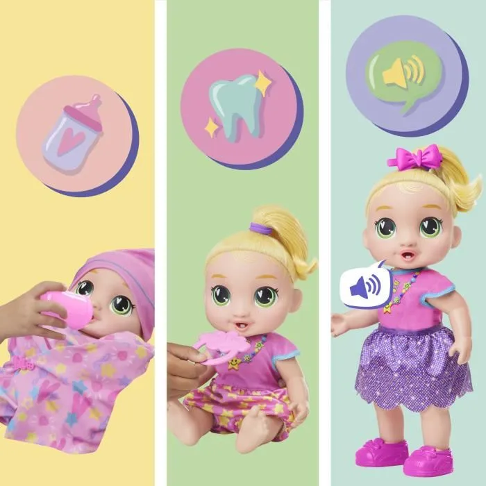Hasbro Muñeca interactiva Baby Alive Baby Grows LaLa GooGoo HASG14445X0, más de 75 sonidos y frases, para niños de 3 años en adelante