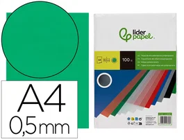 Liderpapel Tapas Encuadernacion Polipropileno A4 0.5 mm Verde Translucido Paquete 100 Unidades