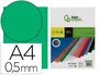 Liderpapel Tapas Encuadernacion Polipropileno A4 0.5 mm Verde Translucido Paquete 100 Unidades