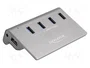 DeLOCK Concentrador USB 3.2 Gen 2 con 4 puertos USB Tipo-A, Gris