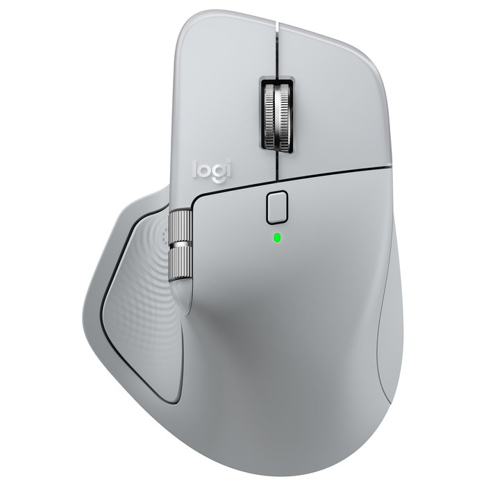 Logitech MX MASTER 4 Ratón Inalámbrico Ergonómico PALE GRAY, Respuesta Háptica, Carga USB-C, Bluetooth, 8000 DPI