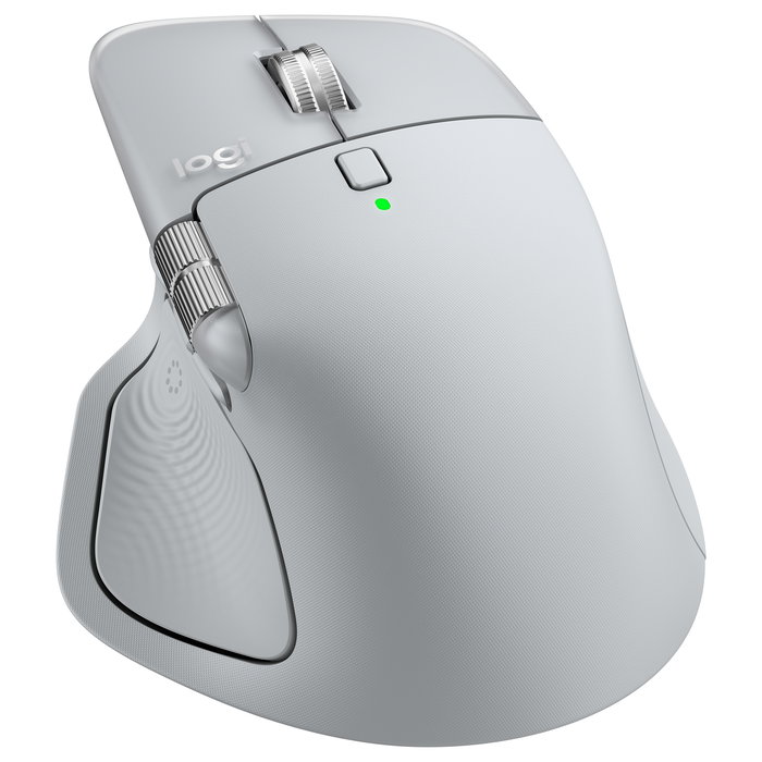 Logitech MX MASTER 4 Ratón Inalámbrico Ergonómico PALE GRAY, Respuesta Háptica, Carga USB-C, Bluetooth, 8000 DPI
