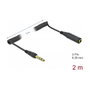 DeLOCK Cable de extensión de audio en espiral 6,35 mm 3 Pin Macho a Hembra 2 m Negro