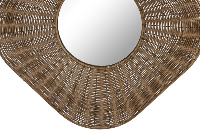 DKD Home Decor Espejo de Ratán 102x102x13,5 cm