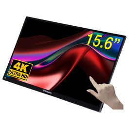 Verbatim PMT-15-4K Monitor Portátil Táctil 15.6" 4K Ultra HD IPS Multitouch 10 puntos Negro para Laptop, Gaming y Móviles