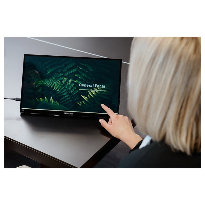 Verbatim PMT-15 Monitor Portátil Táctil 15.6" 4K UHD IPS (32238) - USB-C, HDMI, AMD FreeSync, HDR, Aluminio Verbatim PMT-15 Monitor Portátil Táctil 15.6" 4K UHD IPS (32238) - USB-C, HDMI, AMD FreeSync, HDR, Aluminio