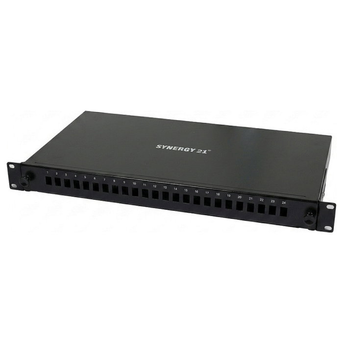 Synergy21 Panel de parcheo para 24xLC-Duplex, 19/1HE, Negro Synergy21 Panel de parcheo para 24xLC-Duplex, 19/1HE, Negro