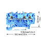 WAGO 2202-1304 Terminal de paso para 3 conductores, 2,5 mm², azul