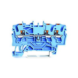 WAGO 2202-1304 Terminal de paso para 3 conductores, 2,5 mm², azul