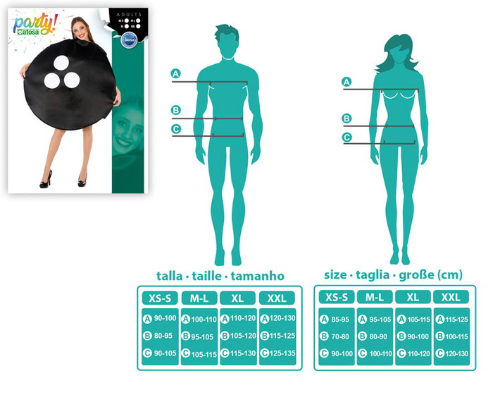 Disfraz Bola De Bolos Adulto Unisex Talla M-L - Temática Broma
