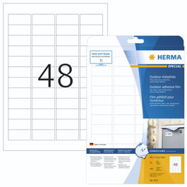 HERMA Etiquetas de alta resistencia A4 blancas 45,7x21,2 mm (480 unidades)