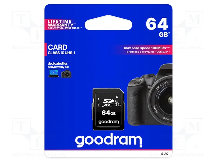 GOODRAM Tarjeta de memoria SDXC 64GB Class 10 UHS I U1 V10 GOODRAM Tarjeta de memoria SDXC 64GB Class 10 UHS I U1 V10