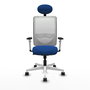 PIQUERAS Y CRESPO Silla de oficina Zulema con mecanismo Sincro, Azul y Blanco