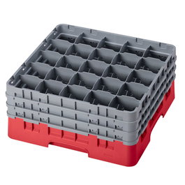 CAMBRO Cesta de lavado 25 comp. 3 alturas Rojo