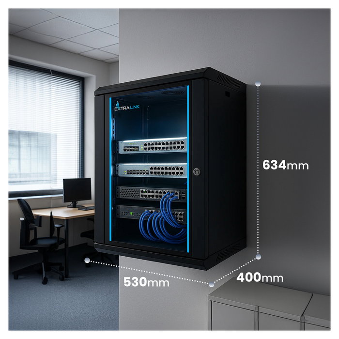 Extralink Lite 12U 530X400 Armario de Rack Negro Extralink Lite 12U 530X400 Armario de Rack Negro