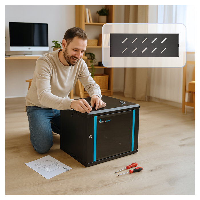 Extralink Lite 12U 530X400 Armario de Rack Negro Extralink Lite 12U 530X400 Armario de Rack Negro