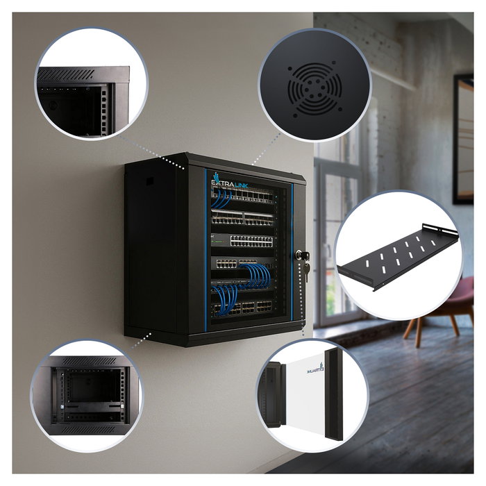 Extralink Lite 12U 530X400 Armario de Rack Negro Extralink Lite 12U 530X400 Armario de Rack Negro