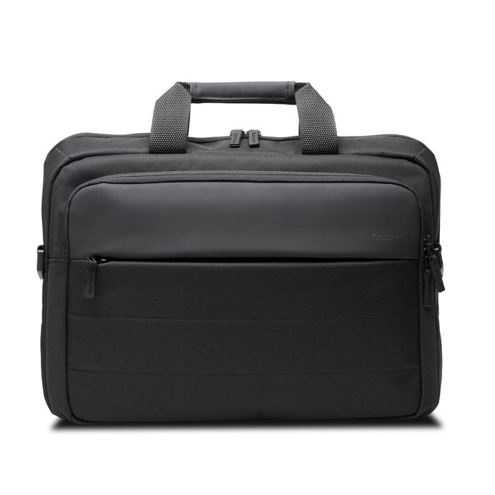 Kensington K60390WW Maletín Toploader para Portátil 16" (40.6 cm) Negro - Diseño Concha, Fabricado con Material Reciclado EQ, Correa para Carro, Compartimento Acolchado