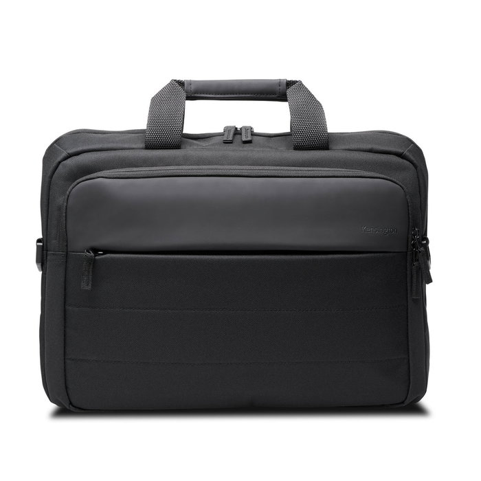Kensington K60390WW Maletín Toploader para Portátil 16" (40.6 cm) Negro - Diseño Concha, Fabricado con Material Reciclado EQ, Correa para Carro, Compartimento Acolchado