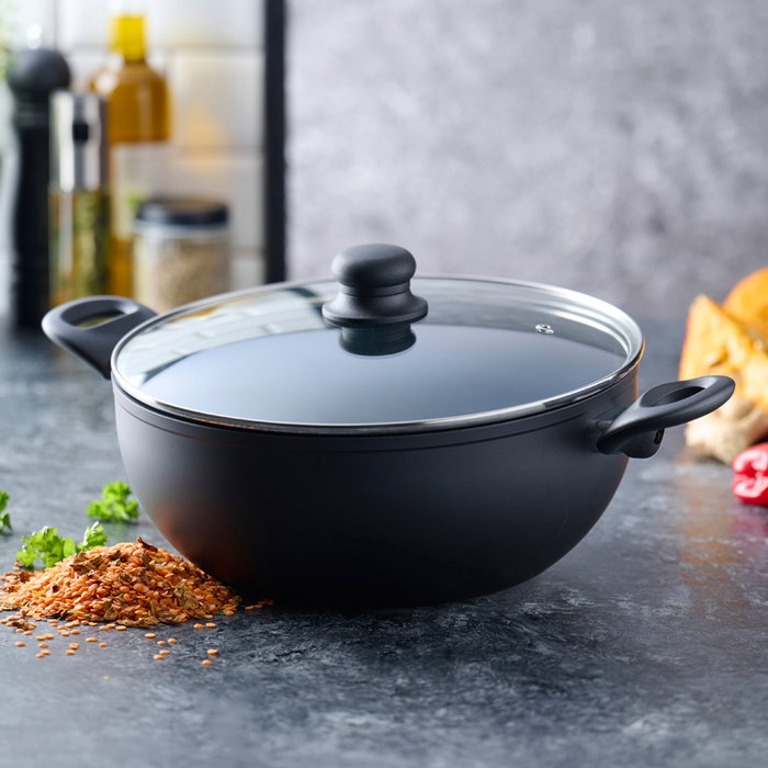 Day Cacerola con Tapa de Aluminio con Revestimiento Cerámico para Todas Cocinas (Inducción, Gas) - 5 Litros, Diámetro 28 cm