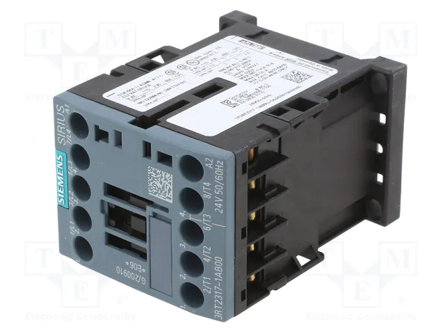 SIEMENS 3RT2317-1AB00 Contactor 4-polar 12A 24V AC SIEMENS 3RT2317-1AB00 Contactor 4-polar 12A 24V AC