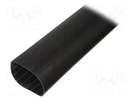HELLERMANNTYTON Tubo termoretráctil con pegamento 75mm 1m negro