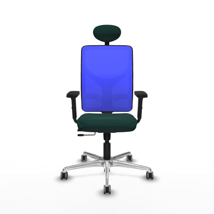 PIQUERAS Y CRESPO Silla de oficina Motilla con mecanismo Sincro/Traslack Verde botella y Azul