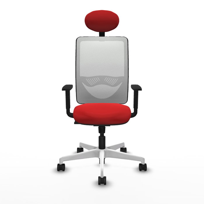 PIQUERAS Y CRESPO Silla de oficina Zulema con Mecanismo Sincro, Rojo y Blanco